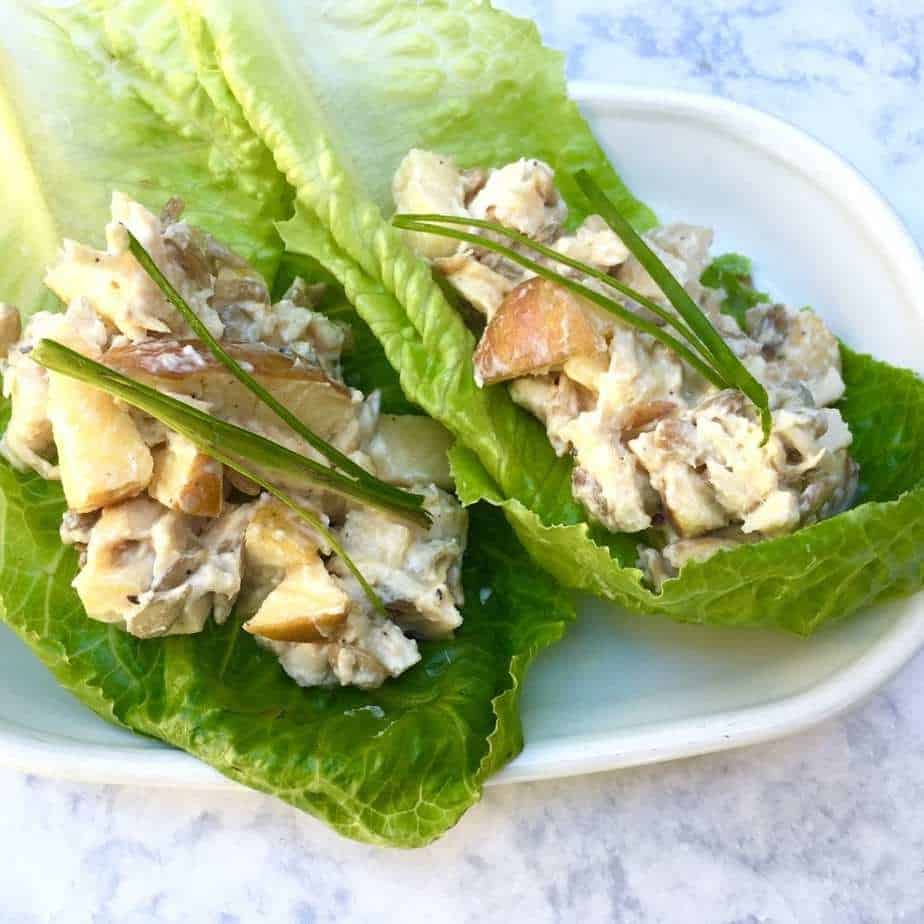 Chicken salad lettuce wraps recipe.