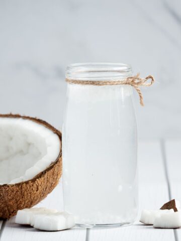 Coconut water electrolyte drink for gut health.