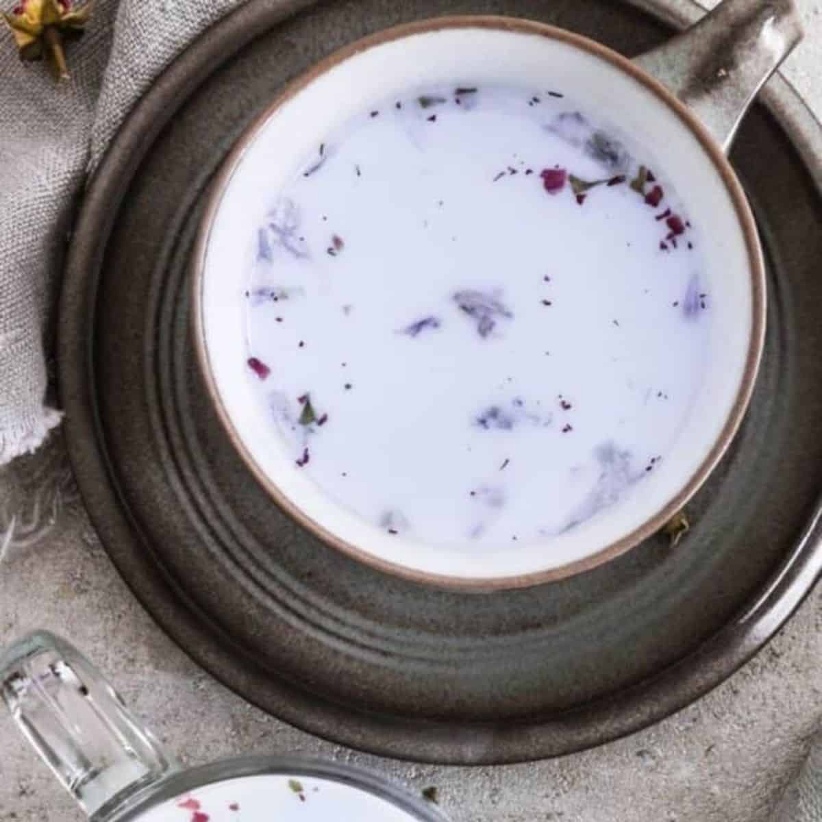 Relaxing Moon Milk made with blueberries.
