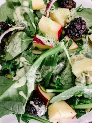 Easy Superfood Salad with Cilantro Tahini Dressing