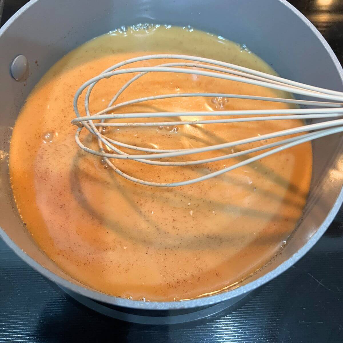 Whisk the mixture every 30 seconds to ensure well combined.